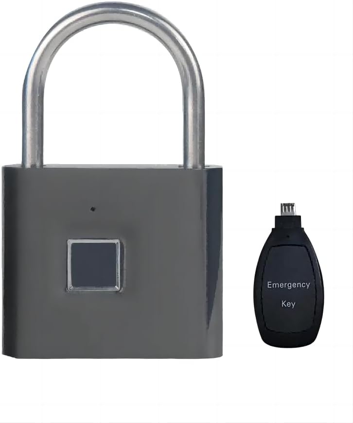 KENRONE Fingerprint Padlock with Emergency Key, IP66 Waterproof and Rustproof, Outdoor Indoor Universal Smart Lock for Warehouses, Gym, Schools, Homes, Office Cabinets - Image 1